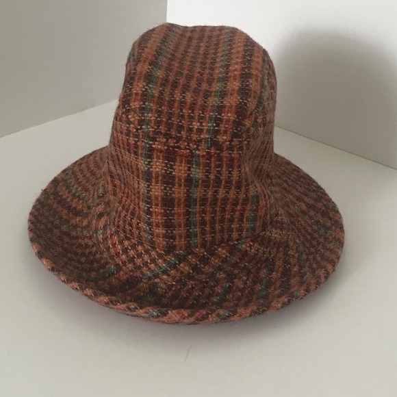🔴CLEARANCE🔴 Goorin Brown and Orange Plaid Fedora - Picture 2 of 2